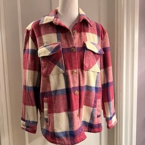 Member's Mark Girls Plaid Shacket Pink/purple Size XL 14/16